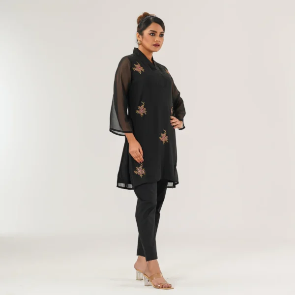 Womens Black Ethnic Kurti - Image 3